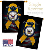 Support Navy - Military Americana Vertical Impressions Decorative Flags HG108648 Made In USA