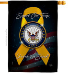 Support Navy - Military Americana Vertical Impressions Decorative Flags HG108648 Made In USA