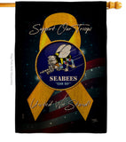 Support Seabees - Military Americana Vertical Impressions Decorative Flags HG108652 Made In USA