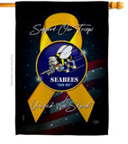 Support Seabees - Military Americana Vertical Impressions Decorative Flags HG108652 Made In USA