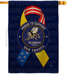 Support Seabees Troops - Military Americana Vertical Impressions Decorative Flags HG108656 Made In USA