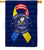 Support Seabees Troops - Military Americana Vertical Impressions Decorative Flags HG108656 Made In USA