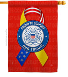 Support Coast Guard Troops - Military Americana Vertical Impressions Decorative Flags HG108660 Made In USA