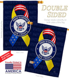 Support Navy Troops - Military Americana Vertical Impressions Decorative Flags HG108661 Made In USA