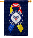 Support Navy Troops - Military Americana Vertical Impressions Decorative Flags HG108661 Made In USA