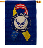 Support Air Force Troops - Military Americana Vertical Impressions Decorative Flags HG108662 Made In USA