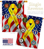 Support All Military Troops - Military Americana Vertical Impressions Decorative Flags HG108664 Made In USA