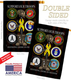 United We Support - Military Americana Vertical Impressions Decorative Flags HG108667 Made In USA