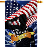 Thank You - Military Americana Vertical Impressions Decorative Flags HG137004 Made In USA