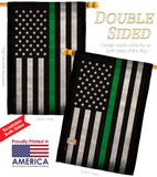 USA Thin Green Line - Military Americana Vertical Impressions Decorative Flags HG137040 Made In USA