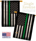 USA Thin Green Line - Military Americana Vertical Impressions Decorative Flags HG137040 Made In USA