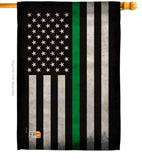 USA Thin Green Line - Military Americana Vertical Impressions Decorative Flags HG137040 Made In USA