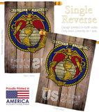 US Marine Corps - Military Americana Vertical Impressions Decorative Flags HG137083 Made In USA