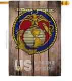 US Marine Corps - Military Americana Vertical Impressions Decorative Flags HG137083 Made In USA