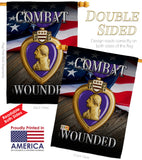 Purple Heart Combat Wounded - Military Americana Vertical Impressions Decorative Flags HG137133 Made In USA