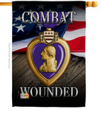 Purple Heart Combat Wounded - Military Americana Vertical Impressions Decorative Flags HG137133 Made In USA