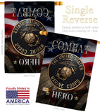 Marine Combat Hero - Military Americana Vertical Impressions Decorative Flags HG137134 Made In USA