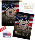 US Coast Guard - Military Americana Vertical Impressions Decorative Flags HG137135 Made In USA