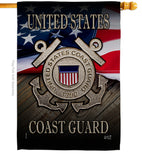 US Coast Guard - Military Americana Vertical Impressions Decorative Flags HG137135 Made In USA