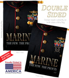 Dress Blue Marine - Military Americana Vertical Impressions Decorative Flags HG137137 Made In USA