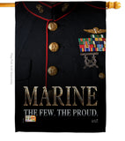 Dress Blue Marine - Military Americana Vertical Impressions Decorative Flags HG137137 Made In USA