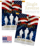 Thank You Veterans - Military Americana Vertical Impressions Decorative Flags HG137167 Made In USA