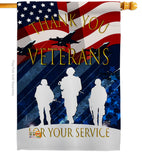 Thank You Veterans - Military Americana Vertical Impressions Decorative Flags HG137167 Made In USA