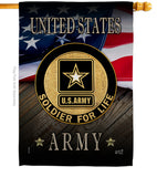 US Army Soldier for Life - Military Americana Vertical Impressions Decorative Flags HG137170 Made In USA