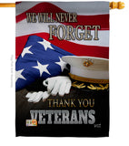 We will Never Forget - Military Americana Vertical Impressions Decorative Flags HG137171 Made In USA