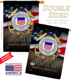 US Coast Guard Semper Paratus - Military Americana Vertical Impressions Decorative Flags HG137174 Made In USA