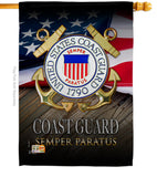 US Coast Guard Semper Paratus - Military Americana Vertical Impressions Decorative Flags HG137174