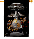 Honor Courage Commitment - Military Americana Vertical Impressions Decorative Flags HG137316 Made In USA