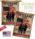 Memony Our Heroes - Military Americana Vertical Impressions Decorative Flags HG137334 Made In USA