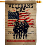 Memony Our Heroes - Military Americana Vertical Impressions Decorative Flags HG137334 Made In USA