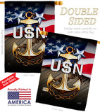 USN - Military Americana Vertical Impressions Decorative Flags HG137341 Made In USA