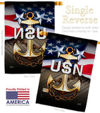 USN - Military Americana Vertical Impressions Decorative Flags HG137341 Made In USA