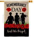 Lest We Forget - Military Americana Vertical Impressions Decorative Flags HG137385 Made In USA