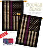 Thin Purple Line - Military Americana Vertical Impressions Decorative Flags HG137430 Made In USA