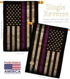 Thin Purple Line - Military Americana Vertical Impressions Decorative Flags HG137430 Made In USA