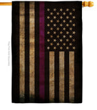 Thin Purple Line - Military Americana Vertical Impressions Decorative Flags HG137430 Made In USA