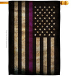 Thin Purple Line - Military Americana Vertical Impressions Decorative Flags HG137430 Made In USA