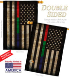 Thin Blue Green Red Line - Military Americana Vertical Impressions Decorative Flags HG137431 Made In USA