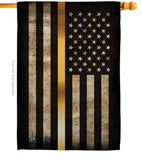 Thin Gold Line - Military Americana Vertical Impressions Decorative Flags HG137434 Made In USA