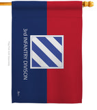 3rd Infantry Division - Military Americana Vertical Impressions Decorative Flags HG140332 Made In USA