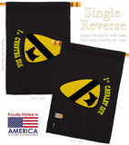 Black 1st Cavalry - Military Americana Vertical Impressions Decorative Flags HG140375 Made In USA