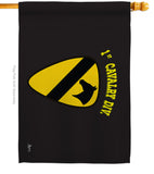 Black 1st Cavalry - Military Americana Vertical Impressions Decorative Flags HG140375 Made In USA