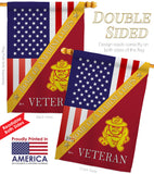 Home of USMC - Military Americana Vertical Impressions Decorative Flags HG140611 Made In USA