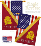 Home of USMC - Military Americana Vertical Impressions Decorative Flags HG140611 Made In USA