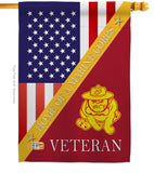 Home of USMC - Military Americana Vertical Impressions Decorative Flags HG140611 Made In USA