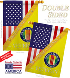 Home of Vietnam - Military Americana Vertical Impressions Decorative Flags HG140612 Made In USA